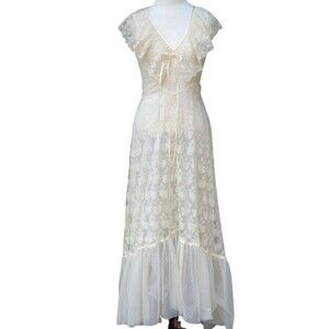 Vintage Jody T Lace Cottage Core Prairie 70's Dress